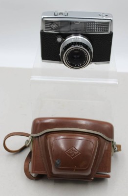 Auktion 376<br>Agfa Optima 500 SN, analoge Kleinbild-Sucherkamera, 60er Jahre, in Tasche, Funktion nicht geprüft [1]