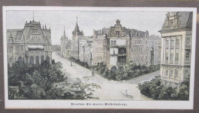 Auktion 376<br>Hollzstich, Ansicht der Kaiser-Wilhelmstraße in Breslau, ger./Glas, RG 21 x 26cm [1]