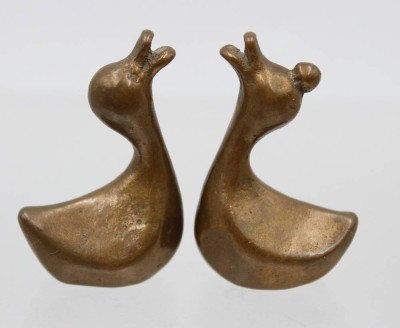 Auktion 376<br>2x kl. Entenfiguren, Bronze, Metallkunstwerkstatt Harjes, ca. H-5,5cm [1]