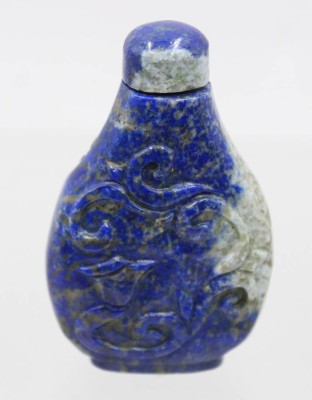 Auktion 376<br>chinesische Schnupftabakflasche (Snuff Bottle) aus blauem Lapislazuli, ca. H-6,5cm [1]