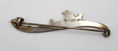 Auktion 376<br>830er Silber-Brosche, Wikingerschiff, 4gr., L-6cm [1]
