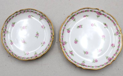 Auktion 376<br>2x kl. Tellerchen, Limoges, Dekor GILDA, ca. D-10 u. 8,5cm [1]