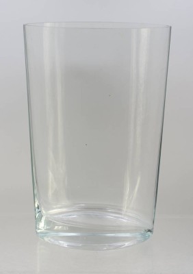 Auktion 376<br>hohe schlichte Glas-Vase, farbloses Glas, ca. H-30,5cm B-19cm [1]