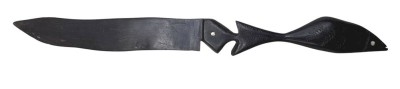 Auktion 376<br>afrikan. Ebenholz-Messer mit Fischgriff, L-35 cm [1]