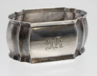 Auktion 376<br>800er Silber-Servietten-Ring, BSF, Ziermonograsmm 