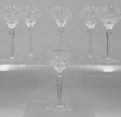 Auktion 376<br>6x Süssweingläser, Kristall beschliffen, ca. H-14,5cm [1]