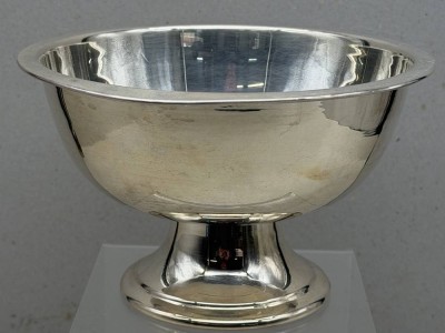 Auktion 376<br>Aufsatzschale, versilbert, Sportpreis Golf 1992, Cuxhaven, H-13 cm, D-20,5 cm [1]
