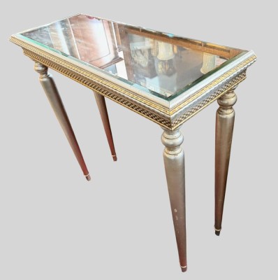 Auktion 376<br>Stil Beistelltisch mit Spiegelplatte, H-83 cm,  87x33 cm [1]