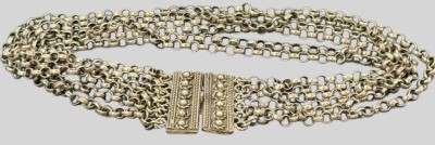 Auktion 376<br>antike Silber Kropfkette, 6-reihig, (geprüft), L-31 cm, 49,61 gr [1]