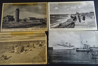 4 alte Postkarten Cuxhaven, alle mit Tesafilm am oberen Rand