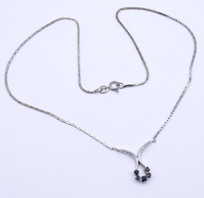 Auktion 349<br>Silber Collier mit 5 rund facc. Saphiren, Silber 0.835, L. 42cm, 4,5g. [1]