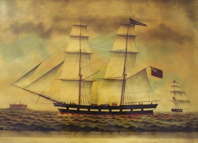 Auktion <br>gr. Druck nach antikem Vorbild, William Thomas, ger./Glas, RG 61 x 81,5cm. [1]