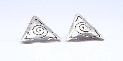Auktion <br>Paar Ohrstecker, Sterlingsilber 0.925, zus. 4,5g. je 19,6x22mm [1]