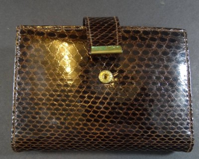 Auktion <br>kl. Brieftasche, Reptilienleder, 13x10 cm [1]