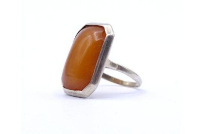 Bernstein Silber Ring 0.835, 3,9g., RG 54, Kopf 22 x 15mm [1]