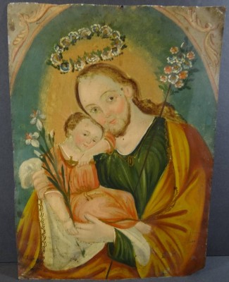 Auktion 339<br>anonymes Gemälde auf Blech mit christlichen Motiv, wohl 18/19.Jhd, , 35x25 cm [1]
