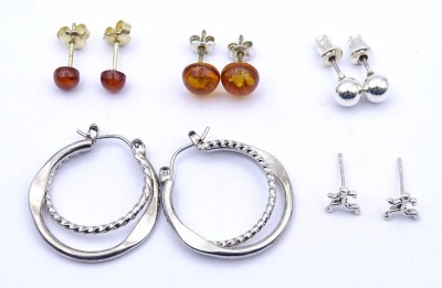 Auktion <br>5x Ohrschmuck, Modeschmuck, Alters- und Gebrauchsspuren [1]