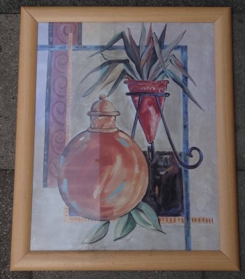 Auktion <br>Kunstdruck , Stilleben, ger/glas, RG 58x47 cm [1]