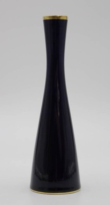 Auktion <br>Kobalt-Vase, Lindner, Goldrand, H-17cm. [1]