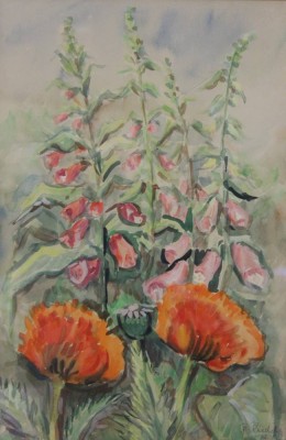 Auktion <br>P. Riedel, Blumen, Aquarell, dat. 1972, ger./Glas, RG 64 x 51,5cm. [1]