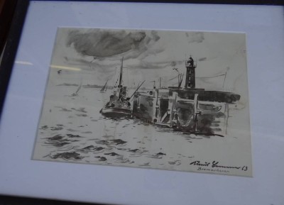 Auktion <br>Klaus BEMMER (1921-1979), Bremerhaven 1963, Kunstdruck, ger/Glas, RG 33x43 cm [1]