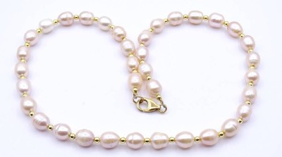 Auktion <br>Perlen Halskette mit goldfilled Verschluss, L. 44,5cm, 30,4g. [1]
