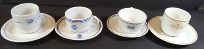 Auktion <br>4x Tassen mit U.T., Reederei-Geschirr alle Welt, 3x Norway, 1x Romania [1]