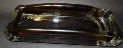 Auktion 338<br>Kunstglas-Schale, wohl Skandinavien, H-4 cm, 9x21 cm [1]