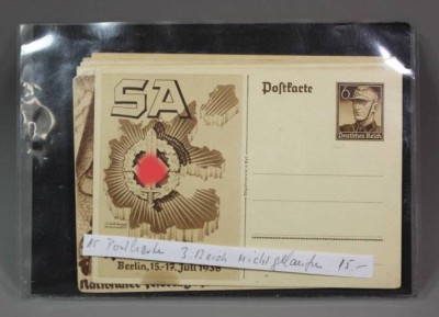 Auktion 339<br>15x Postkarten, 3. Reich, ungelaufen. [1]