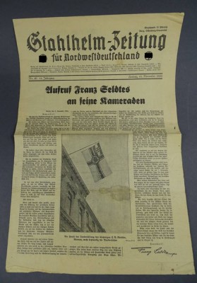 Auktion 339<br>Stahlhelm-Zeitung für Nordwestdeutschland, Nr. 46, 11. Jhg., guter Zustand [1]