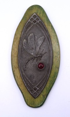 Auktion 340<br>Jugendstil Klingelknopf , Libellen Motiv,  15,5 x 7,5cm [1]
