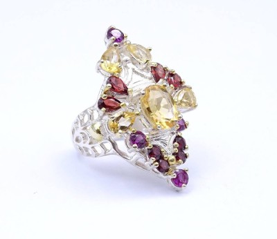 Auktion <br>Ring mit Citrine, Granat und Rhodolithe, Sterlingsilber 925/000, 8,9g., RG 55 [1]