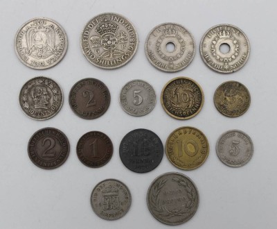 Auktion 340<br>Konvolut div. Kleinmünzen, 9x Deutsches Reich,  3x Ecuador, 2x Norwegen, 2x England, ca. 1884-1948 [1]