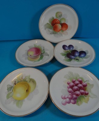 Auktion 369<br>5x Obstteller mit div. Früchten, Bavaria, D-19 cm [1]