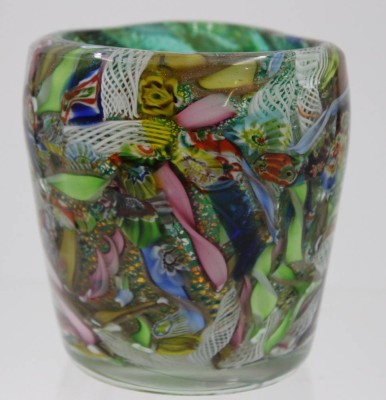 Auktion 340<br>Murano-Vase, Tutti Frutti, wohl Entw. Dino Mertens, ca. H-9cm [1]