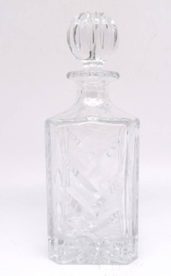 Auktion 340<br>Schwere Bleikristall Karaffe mit Zapfen H. 26.cm Ø 9cm [1]