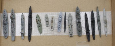 Auktion <br>15x div. kl. Kriegsschiffsmodelle, Wiking u Noris, ca. L-5,5cm. [1]