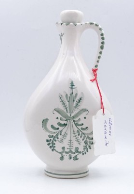 Auktion <br>kl. Kännchen, Keramik, florales Dekor, H. 20cm [1]