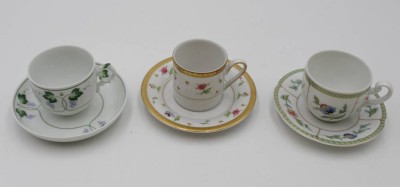 Auktion <br>3x div. Mokkatassen mit U.T., Fürstenberg, Heinrich und Winterling, ca. H-5,5cm [1]