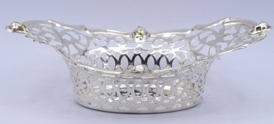 Auktion <br>kl. Durchbruchschale, plated, 14x9,5 cm [1]