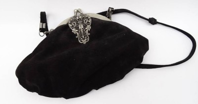 Auktion <br>schwarze Damen Handtasche, wohl 1920er Jahre, 26x18cm [1]
