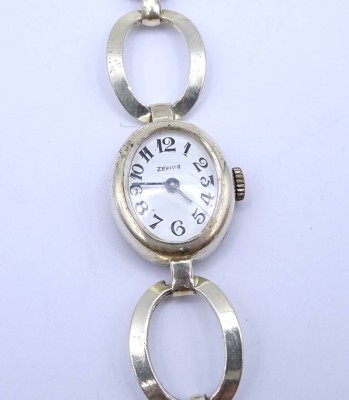 Auktion 341<br>DAU aus Silber der Marke Zephir , 0,835 Punziert , Handaufzug , Werk läuft , L. 21cm , 23,5 g [1]