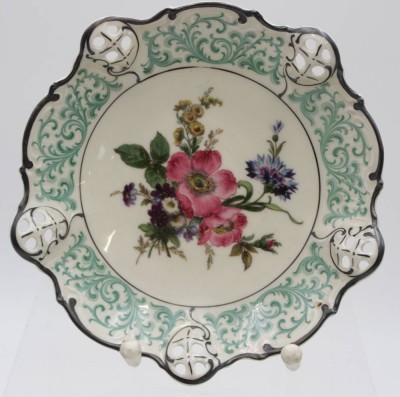 Auktion 341<br>kl. Schale, Rosenthal, um 1930, florales Dekor, D-16cm. [1]
