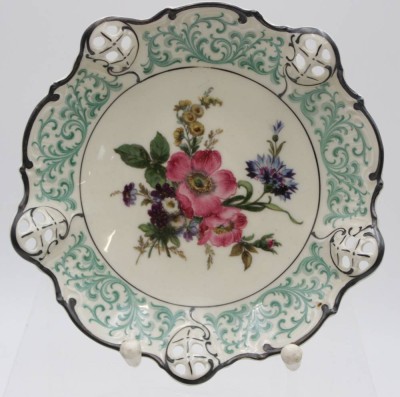 Auktion <br>kl. Schale, Rosenthal, um 1930, florales Dekor, D-16cm. [1]