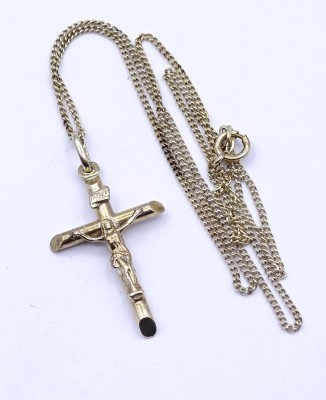 Auktion <br>Sterlingsilber Halskette mit Kreuzanhänger, zus. 5,9g., Kette l. 48cm [1]