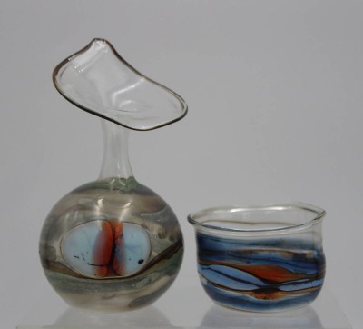 Auktion 341<br>Vase und Schale, wohl 1970er Jahre, Pavel Molnár, Tschechien, ca. H-13cm und 4,7cm. [1]