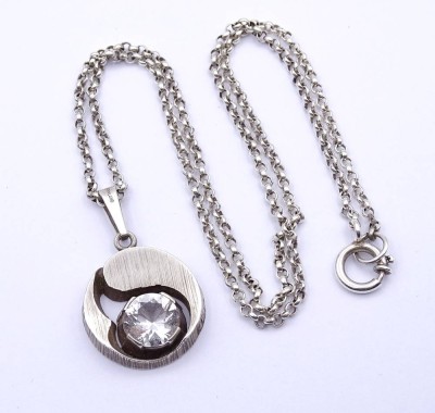 Auktion <br>Bergkristall Anhänger an Silberkette, L. 51cm, zus. 13,1g. [1]