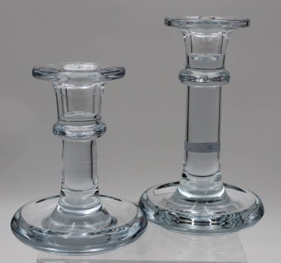 Auktion <br>Paar Leuchter, Holmegaard, Venus, ca. H-16,8cm u. 13,3cm. [1]