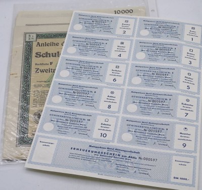 Auktion <br>Konvolut Schuldverschreibungen und Gewinnanteilscheine [1]