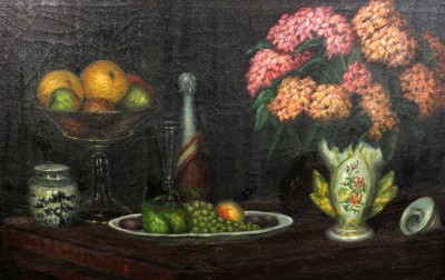 Auktion <br>Anton HÜSGEN (XIX-XX), Stilleben, Öl/Leinwand, gerahmt, RG 77 x 114cm [1]